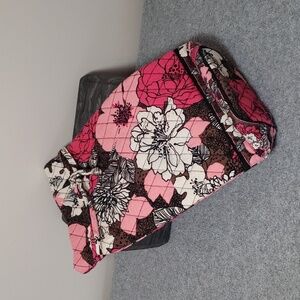 Vera Bradley Cheers To You Mocha Rouge Pink And Brown Wine Bottle Bag/Holder